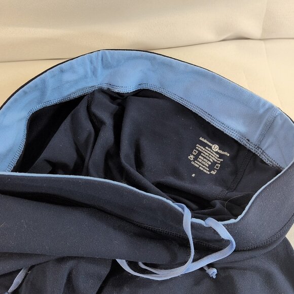 Lululemon Capris Navy Blue Flare Split Leg Drawstring Women's 8 Yoga Active - Picture 4 of 12